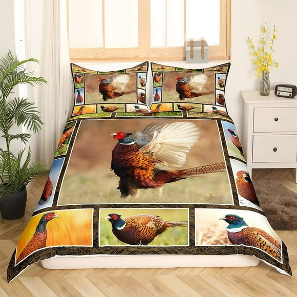 Funda Nórdica Queen Size Juego de Cama Pavo de Caza Pájaro Silvestre Faisán