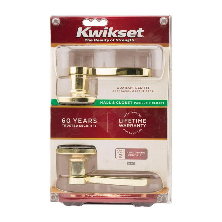 Kwikset Juno Polished Brass Passage Lockset ANSI/BHMA Grade 2 1-3/4 in. Kwikset Juno Polished Brass Passage Lockset ANSI/BHMA Grade 2 1-3/4 in.