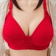 thumbnail image 2 of Gyexs Women's Supportive Push Up Wireless Bra Comfortable Everyday Wear Bralette Soft Cup Plus Size Bras for Women, Red, Size 38, 2 of 3