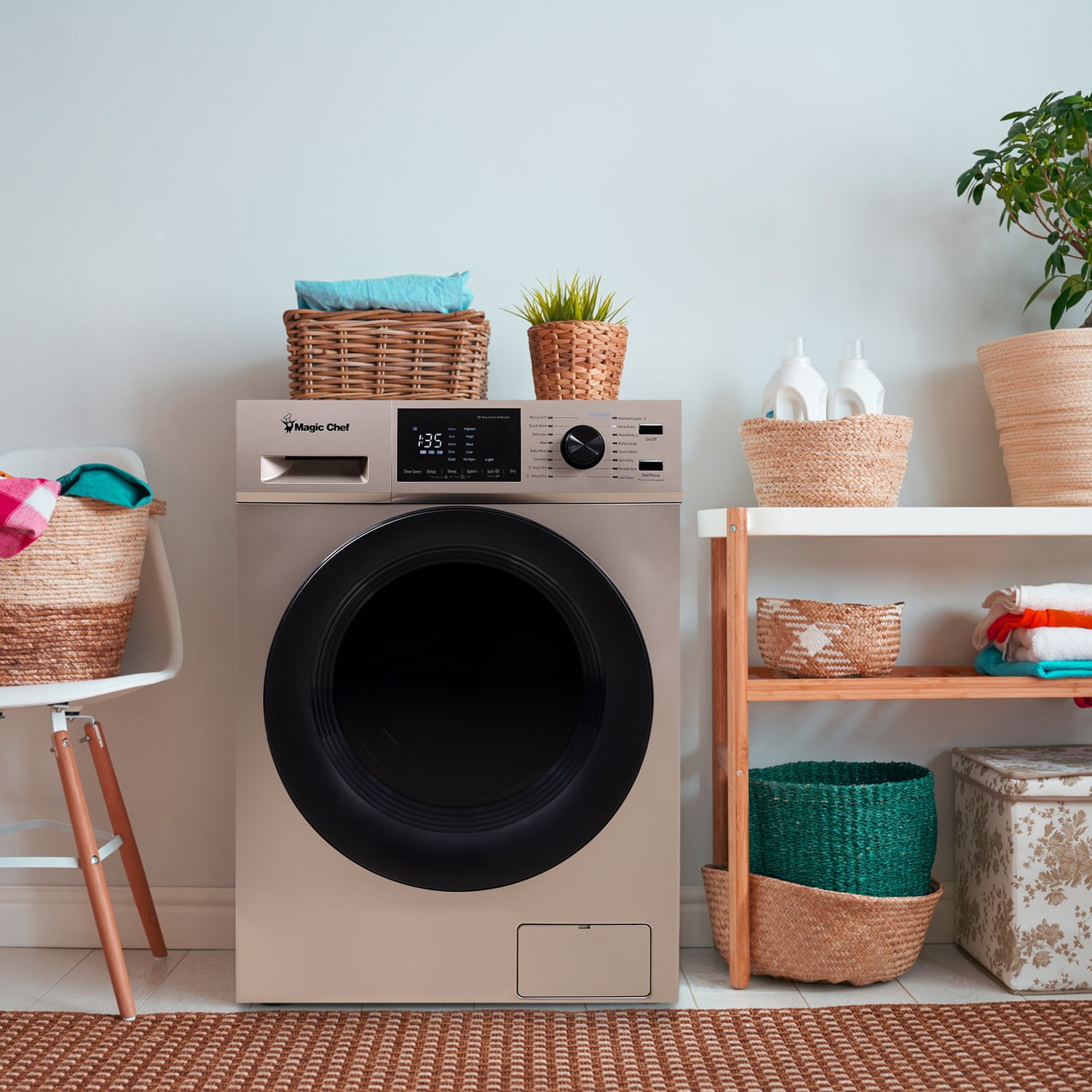 Magic Chef 2.7 Cu. ft. Electric All in One Front Load Washer and