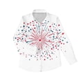 thumbnail image 4 of American Flag Shirts Women Graphic Tees Patriotic T-Shirts Long Sleeve Button Down Blouse Top USA Flag Star Stripe Tops Going Out Tops Casual Blouses 2026 Summer Beach Vacation Outfits, 4 of 4
