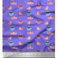 thumbnail image 1 of Soimoi Poly Georgette Fabric Cake Slice & Coffee Beverages Decor Fabric Printed Yard 42 Inch Wide, 1 of 1