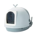 thumbnail image 3 of koolsoo Bacs à Litière pour Chat avec Capuchon Bacs à Litière pour Chat Accessoires pour Animaux avec Pelle Toilette pour Chat Fermée Couvercle Rabattable Toilette pour Chat Plateau à Litière pour Chat Gris, 3 of 9