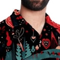 thumbnail image 5 of Valentine's Day Love Men's Short Sleeve Poplin Shirt - Casual Printed Button Down Short Summer Beach Shirts Unisex940, 5 of 6