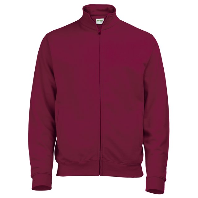 Awdis - Sudadera/Chaqueta fina lisa con cremallera completa para caballero/ hombre. (Vino)