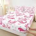 thumbnail image 3 of Homewish Kawaii Pink Axolotl Bed Sheets for Kid, Cute Cartoon Animal King Sheets, Love Heart Sheet Set, Breathable Home Decor, 4pcs, 3 of 7