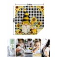 thumbnail image 4 of Yellow Sunflower Cloth Napkins Set of 6 Reusable Dinner Napkins, Spring Summer Bee Gnomes Black Plaid Cocktail Napkin Washable Table Napkins for Wedding/Holiday Party/Baby Shower 20"x20", 4 of 7