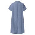 thumbnail image 6 of Babysbule Women's Dress Fashion Women's Summer Casual Cotton Loose Short Sleeve Solid Shirt Dress, 6 of 8