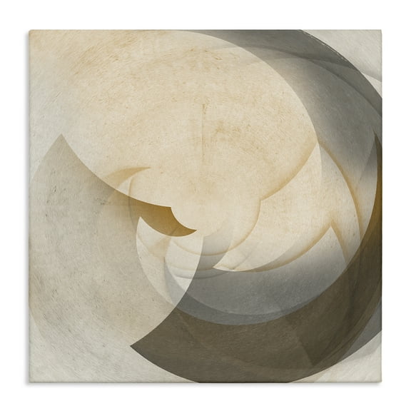 Stupell Industries Shadowed Form Curve Abstract Painting Wrapped Canvas Art Print Wall Art, 17 x 17