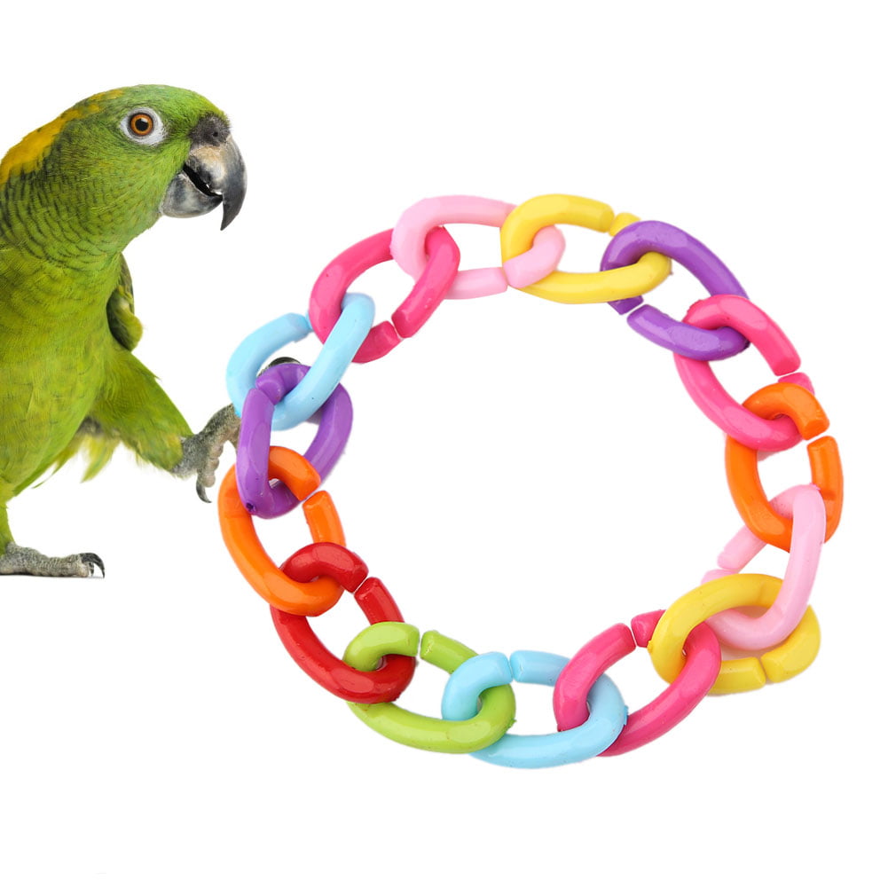 100 PC BLUE SMALL C CHAIN LINKS PLASTIC NEON TOY PARROT BIRD FOOT PARTS KID DIY 