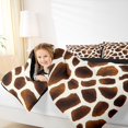 thumbnail image 3 of Castle Fairy Teens Animal Giraffe Print King Bedding 7pcs,Gradient Wildlife Spot King Bed in a Bag,Dark Coffee Cream,Black Reversible, 3 of 7