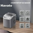 thumbnail image 4 of Havato Countertop Ice Maker, 9 Bullet Ice Cubes in 6 Mins, 26lbs/24H, w/ Scoop & Basket, Platinum Grey, 4 of 12