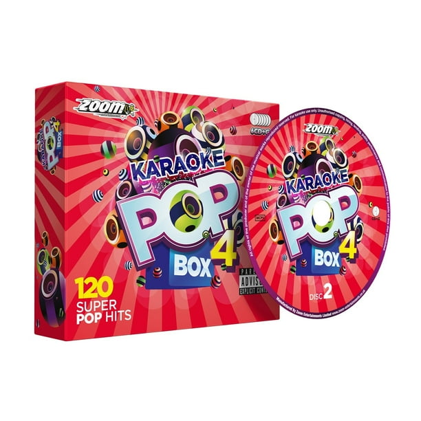 Zoom Karaoke Pop Box 4 Party Pack 6 CD+G Box Set 120 Songs Explicit