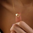thumbnail image 4 of IEFSHINY Gold Heart Initial Necklace for Women Dainty Heart Tiny Initial Necklaces, 4 of 5