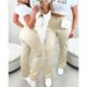 thumbnail image 1 of Pantalones acampanados cargo para mujer Pantalones con bolsillo lateral zhangyuxiang unisex, 1 of 1