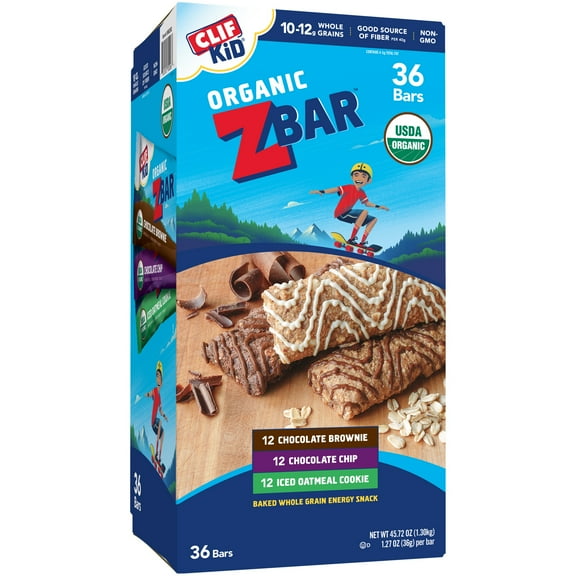 Clif Kid Organic Z Bar, Variety, 1.27 oz, 36 ct