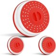 thumbnail image 1 of Tapa plegable para microondas de 26 cm, tapa de silicona plegable y salida de vapor para platos y cuencos, colador de alimentos para lavar verduras y frutas, color rojo, 1 of 5