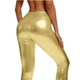 thumbnail image 5 of UVEASISHA Women's Faux Leather Leggings High-Waisted Stretchy Athletic Tights Night Out Fashion Events Carnival Party Skinny Pants with Pockets Rose Gold M, 5 of 7