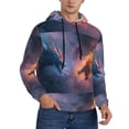 thumbnail image 2 of Wukai Watercolor Sky Dragon Print Men Hoodies Fleece Sweatshirts Long Sleeve Sweaters Pullover Fall Outfits Winter Clothes-Small, 2 of 7