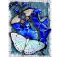 thumbnail image 1 of Cuadros Decorativos 5D DIY mariposas azules diamante cuadro resina arte redondo completo Rhinestone pintura DQrwqpou Nuevos Originales, 1 of 8