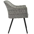 thumbnail image 5 of Modway Endeavor Dining Armchair Outdoor Patio Wicker Rattan Set of 2 in Gray Gray, 5 of 6
