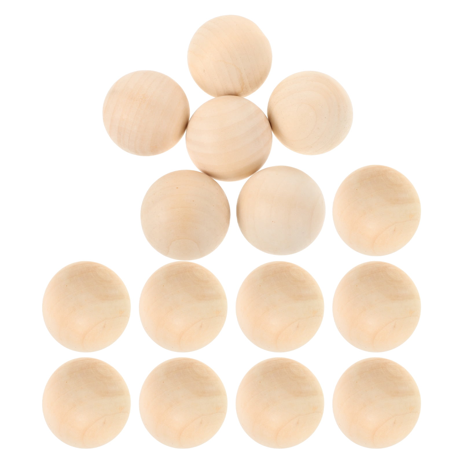 EXHUMKY 15Pcs Plain Wood Hockey Balls Durable Nonbounce Balls for Indoor and Outdoor Sports
