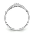 thumbnail image 2 of 14K White Gold Ring Band Themed Polished Claddagh, Size 9, 2 of 5