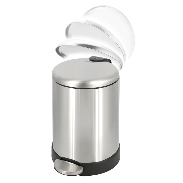 Glad Stainless Steel Step Trash Can, 1.2 Gal, Silver photo 5
