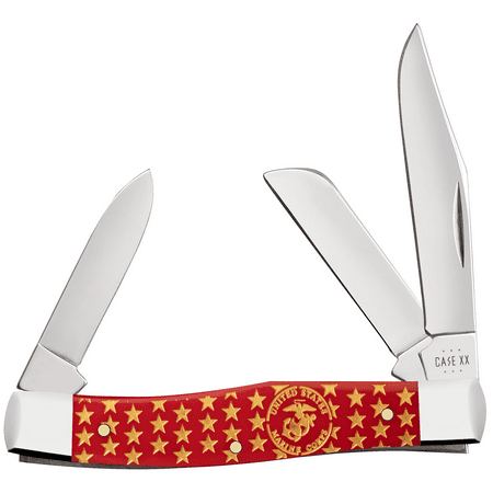Case XX Knives Medium Stockman U.S. Marines Red Synthetic Pocket Knife