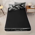 thumbnail image 4 of Metsweet Animal Dragon Zipper Twin Comforter Sets with Fitted Sheet and 2 Pillowcases, Japanese Style Zipper Bedding Set, Black White Gray,4-Piece,Black Reversible, 4 of 6