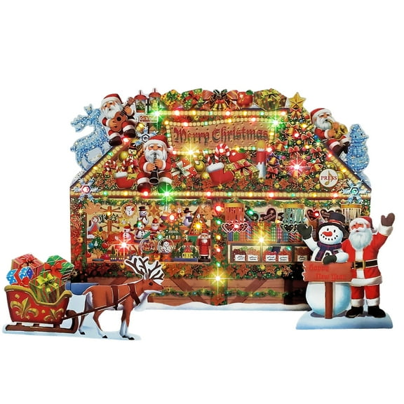 Miss Girlie Girl Light-Up Pop-Up Christmas Card – 69 LED Lights, 6 Carols