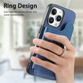 thumbnail image 2 of Wallet Case Compatible for iPhone 13 Pro, Slim Protective Case with Card Holder & Ring Holder Stand, Premium PU Leather Back RFID Blocking Card Slots Cover for iPhone 13 Pro, Blue, 2 of 12