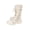White, variant on Girls Lace Up Mid Calf Combat Boots Fashion Round Toe Side Zipper Lug Sole Punk Goth Boot For Toddler Little Kid Big Kid
