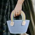 thumbnail image 4 of unbranded Tote De Tejida A Mano Con Asas Arcoíris Y Estilo Bohemio Casual, 4 of 6
