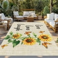 thumbnail image 3 of Fsddascl Sunflower Outdoor Rug for Patio/Deck/Porch, Non-Slip Large Area Rug 5 x 8 Ft, Watercolor Summer Botanical Butterfly Indoor Outdoor Rugs Washable Area Rugs, Reversible Camping Rug Carpet, 3 of 5