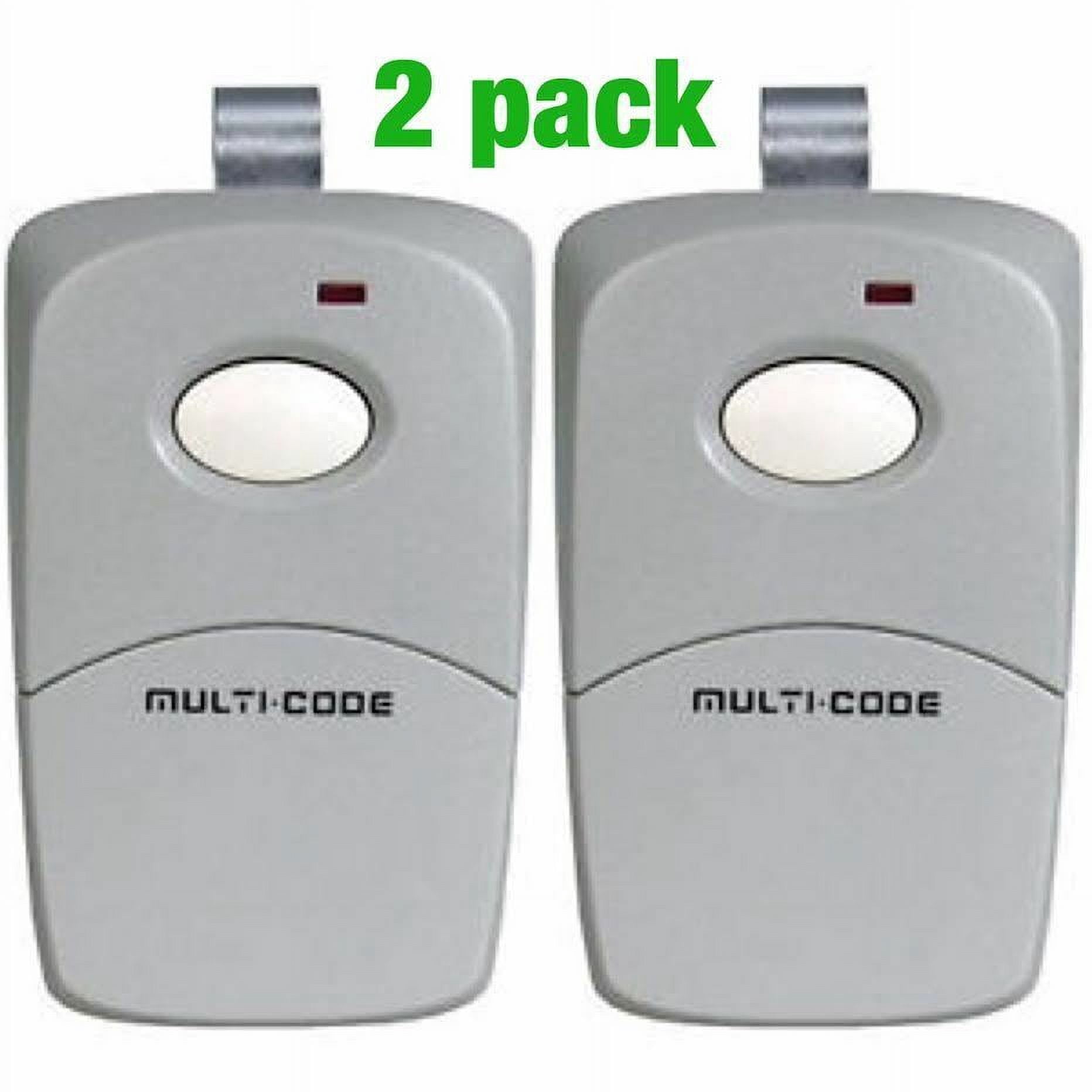2-Pack Multi-Code Gate Opener Remote – 3089 308911 MCS308911, 300MHz Fixed Code, 10-Dip Switch, 164ft Range, 9V Battery, 3-Year Warranty