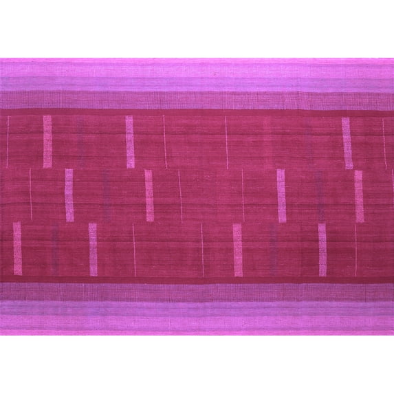 Ahgly Company Indoor Rectangle Abstract Purple Contemporary Area Rugs, 6' x 9'