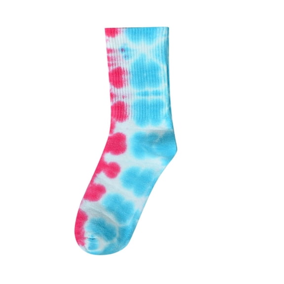 Jamsmile Women Crew Socks Tie Dye Color Print Cotton Socks Soft Athletic Casual Comfort Daily Socks