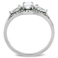 thumbnail image 3 of High polished (no plating) Stainless Steel Ring with AAA Grade CZ in Clear for Women Style DA103, 3 of 5
