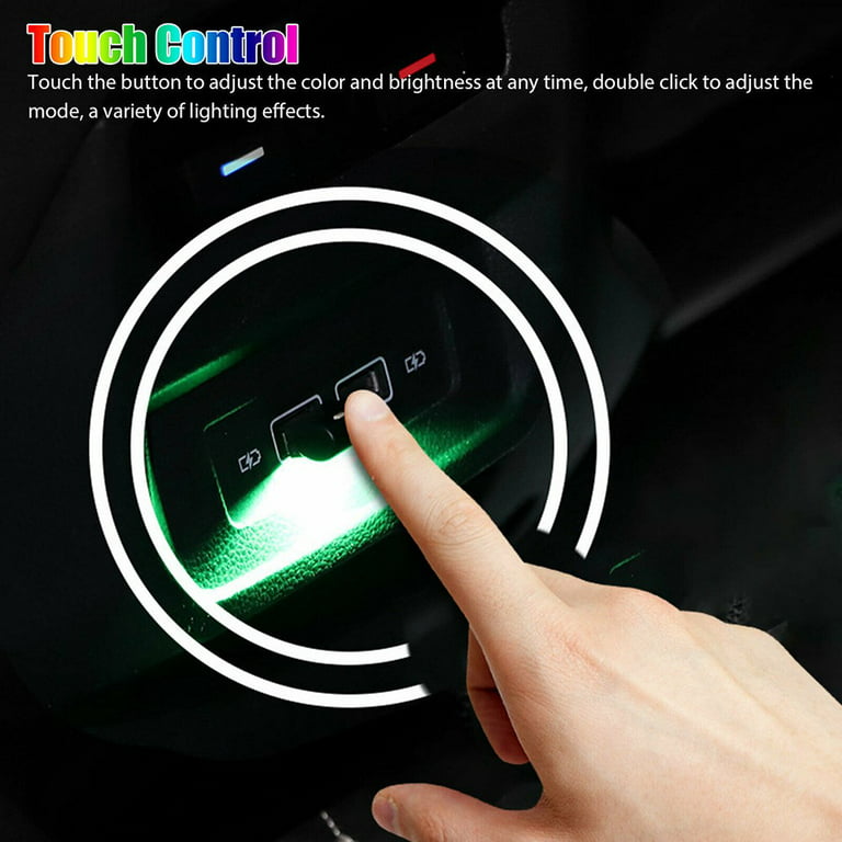 1Pc Mini USB RGB LED Car Interior Light Touch Key Neon Atmosphere Ambient  Lamps 