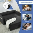 thumbnail image 6 of Aukfa 3 in 1 Convertible Sofa Bed, 55" Velvet Loveseat Sleeper with 2 Pillows & USB Port, Black, 6 of 11