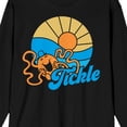 thumbnail image 2 of Mr. Men And Little Miss Classic Mr. Tickle Long Sleeve Crew Neck Black Adult Tee-Medium, 2 of 4