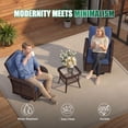 thumbnail image 2 of Clouddwell 3 Pieces Outdoor Patio Furniture Set, Rattan Wicker Sectional Swivel Rocker Chairs Sets, Blue/Brown, 2 of 8