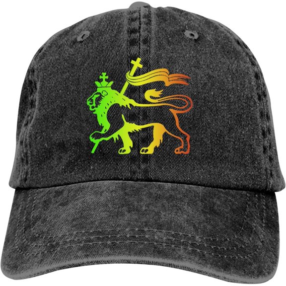 Jamaican Lion Symbol Baseball Cap Vintage Adjustable Washed Hats Cowboy Hats Denim Dad Hat for Men Women Boy Girl