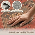thumbnail image 6 of ODIKA 8'x10' Warm Terracotta Geometric Medallion Washable Area Rug Intricate Symmetrical Pattern with Borders for King Size Bedroom Under Bed, Master Suite, Non-Shedding, Easy Care, 6 of 7