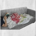 thumbnail image 6 of Watercolor Soft Flannel Fleece Throw Blanket, Hello Summer Words with Fresh Watermelon and Poppies Picture, Cozy Plush for Indoor and Outdoor Use, 70" x 90", Pink Mint Green, by Ambesonne, 6 of 6