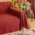 thumbnail image 4 of Rosnek Christmas Couch Cover, Plaid Sectional Sofa Covers Farmhouse Furniture Protector for Dogs, Sofa Throw Blanket Slipcover with Tassels Washable, Christmas Sofa Decorations Gifts, 4 of 7