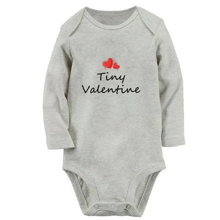 

iDzn® Tiny Valentine Funny Rompers Newborn Baby Unisex Bodysuits Infant Jumpsuits Toddler Kids Long Sleeve Oufits (Gray 6-12 Months)