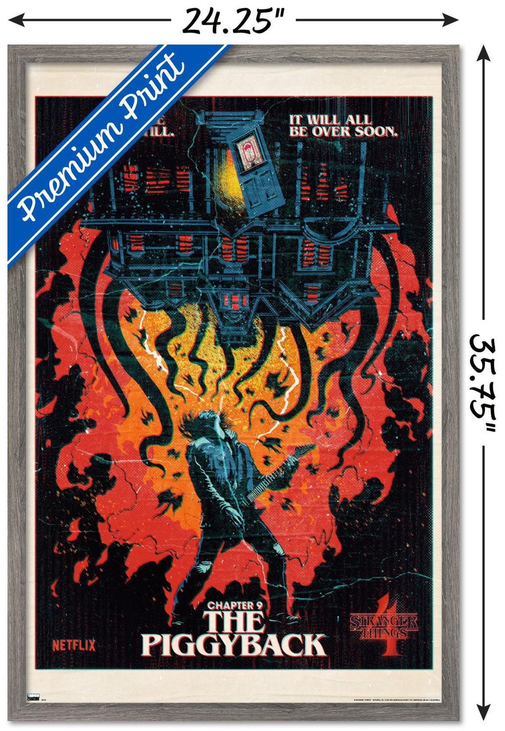 Netflix Stranger Things: Season 4 - The Piggyback Wall Poster with Magnetic Frame, 22.375" x 34"