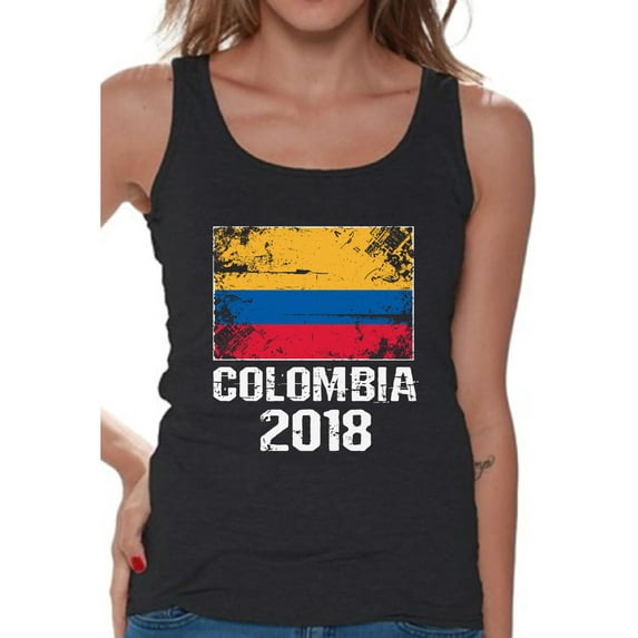 Awkward Styles Colombia 2018 Tank Top for Women Colombian Flag Tank Soccer Gifts